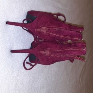 Shoe Dazzle Shoes - Maroon lace up heels Shoe Dazzle Shoes - Maroon lace up heels